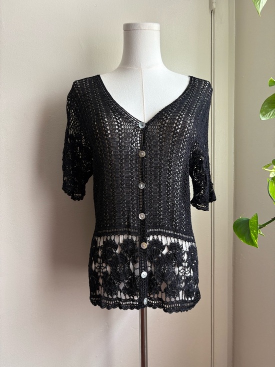 Vintage Tops - vintage 90s sadimara black knit cardigan